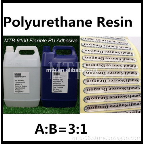 Water Crystal Clear polyurethane No Yellow resin PU Adhesive 3D AB Glue